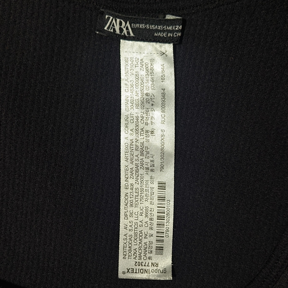 XS | Zara | Ribbed Long Sleeve Bodysuit/Shorts - Picture 6 of 7